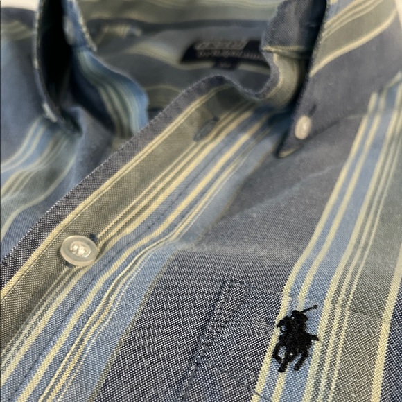 Vintage Polo by Ralph Lauren Men's Shirt with Blue and Green Stripes. Sz M - Picture 5 of 13